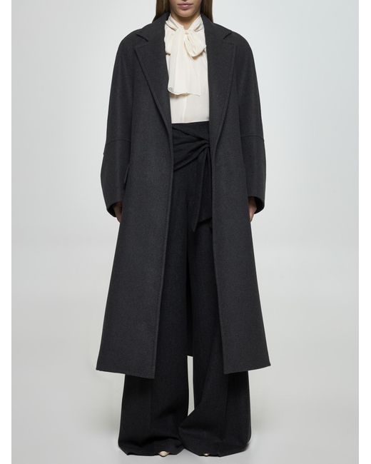 Max Mara Blue Asburgo Wool And Cashmere Coat