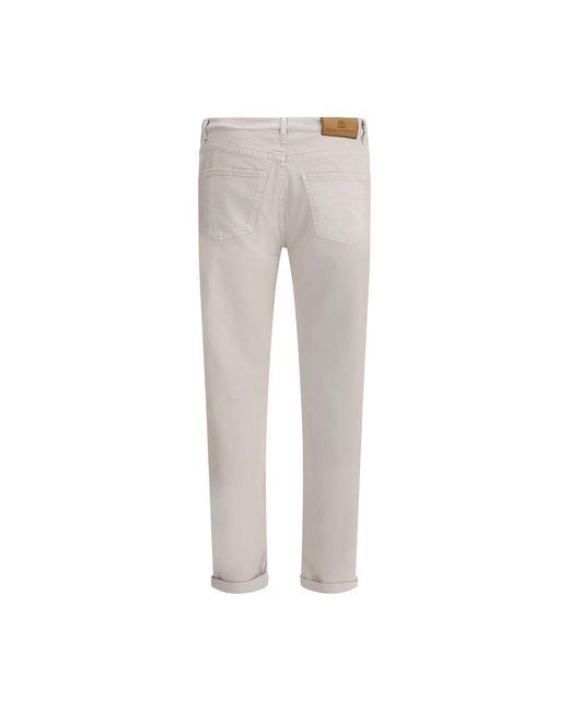 Brunello Cucinelli Gray Jeans With Turn for men