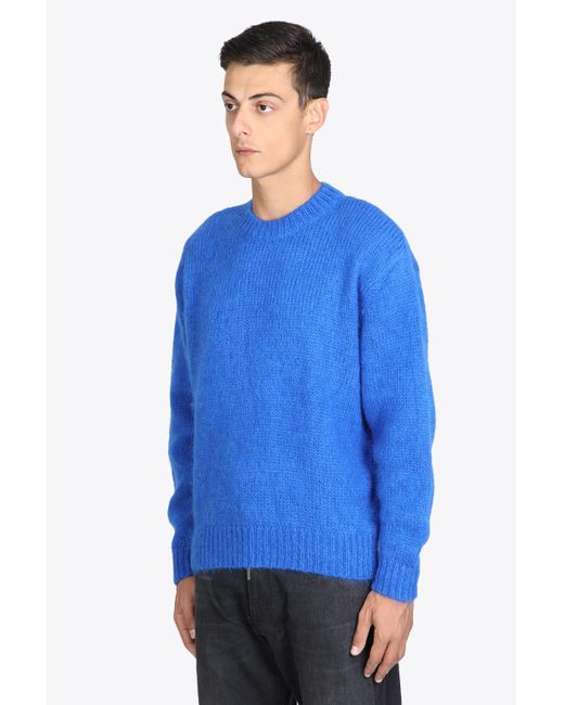 Represent Mohair Sweater Cobalt Blue Mohair Sweater - Mohair Sweater for men