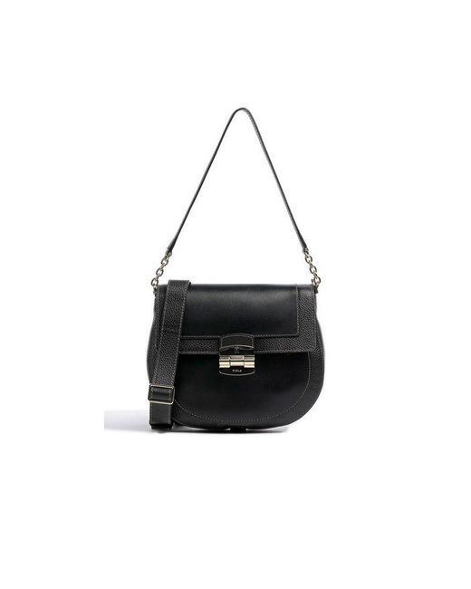 Furla Black Leather Bags Crossbody-Bags