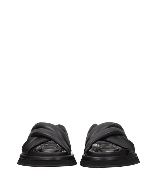 Dolce & Gabbana Black Leather Slipper for men