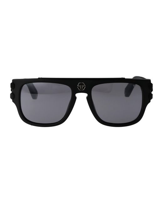 Philipp Plein Monogram-Lenses Pilot-Frame Sunglasses - Silver for Men