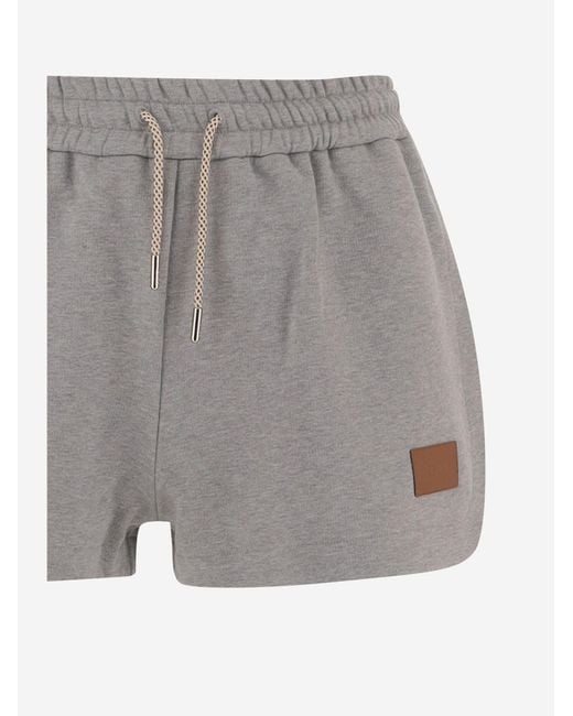 Fendi Gray Shorts Cotton With Logo