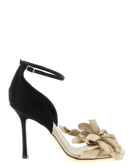 Jimmy Choo Metallic Tencel Stiletto Heel Sandals
