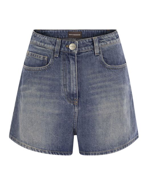 ボトムスその他 MVP WARDROBE Denim 5-pocket shorts MVP WARDROBE Denim 5-Pocket Shorts in Blue | Lyst