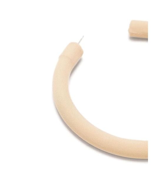 Maison Margiela White Mm6 Large Open Hoop Earrings