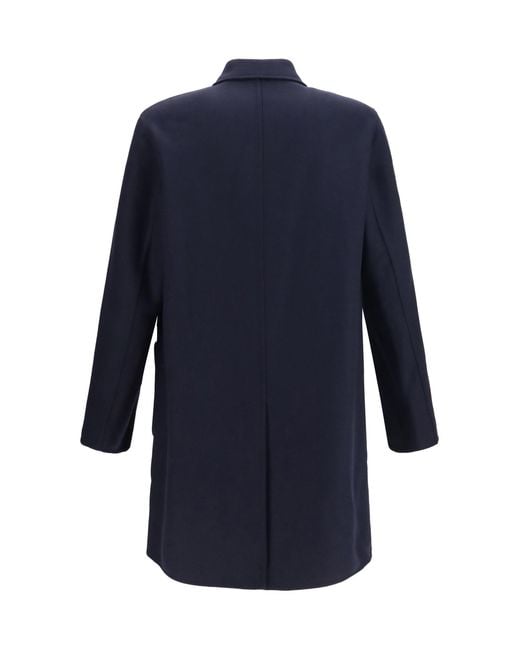 Etro Blue Soho Reversible Wool-Blend Coat for men