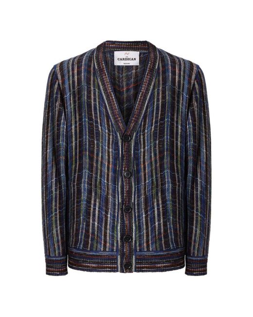 Missoni Blue Cardigan Wool Cardigans for men