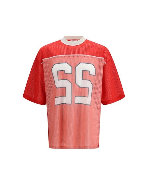 Moschino Red Technical Mesh T-Shirt Polyester T-Shirts for men