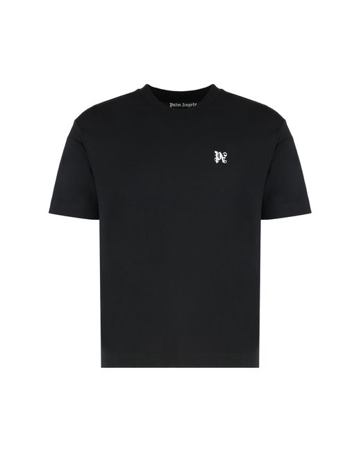 Palm Angels Black Set Of Three Cotton Crew-Neck T-Shirts for men