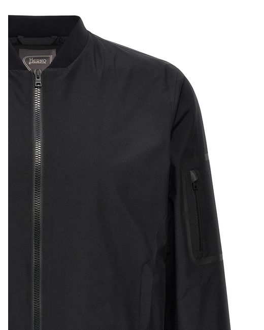 Herno Black Bomber Gore‑Tex for men