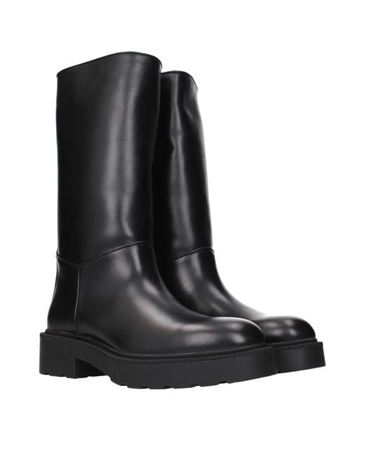 The Row Black Leather Boots