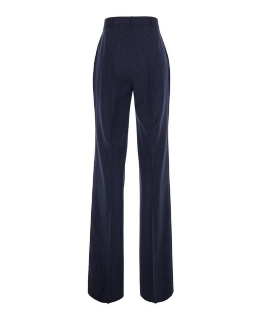 Max Mara Blue Trousers Wool
