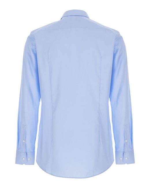 Boss Blue Shirt Hank Cotton for men