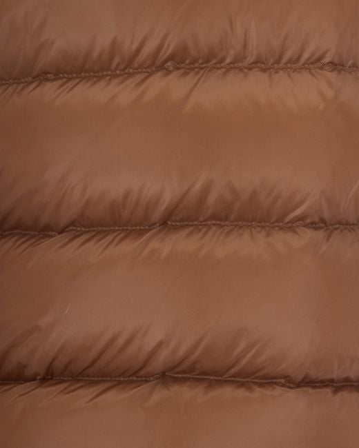 Herno Brown Quilted Nylon Cape Jacket