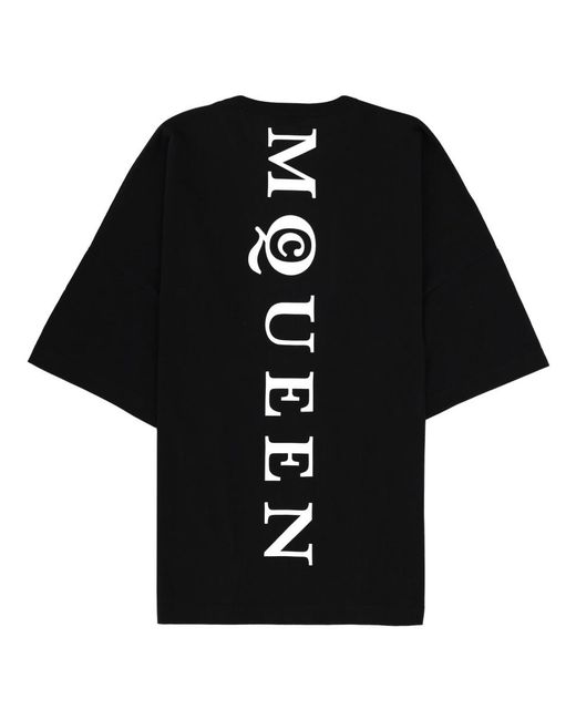 McQueen Black Logo T-Shirt Cotton T-Shirts for men