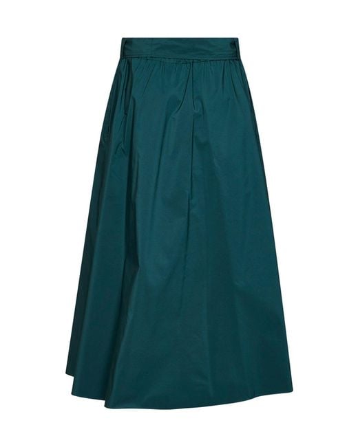 Weekend by Maxmara Green Midi Skirt Wkdalpaca Taffeta Polyester