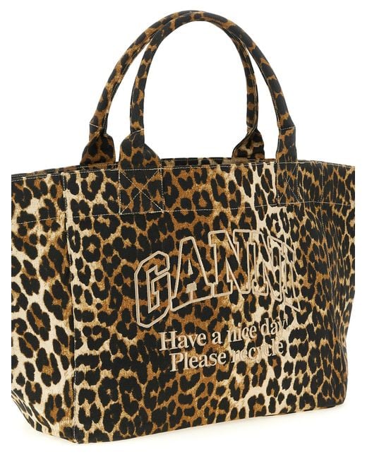 Ganni Metallic Medium Tote Bag