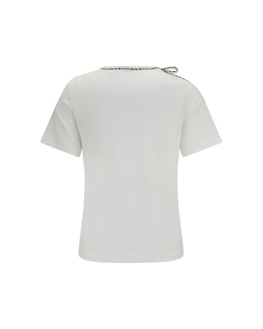 Burberry Gray Cotton Lace-Detail T-Shirt T-Shirts & Jerseys
