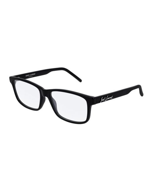 Saint Laurent Brown Eyeglasses Rectangle Full Rim, Ablack Frame And Clear Demo Lenses Lens Sl319001 for men