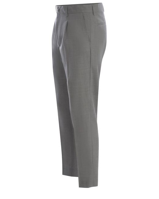 Costumein Gray Trousers Valerio Made Of Wool Canvas for men