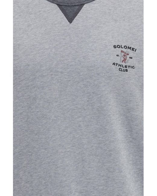 Brunello Cucinelli Gray Melange Fabric T-Shirt Cotton T-Shirts for men