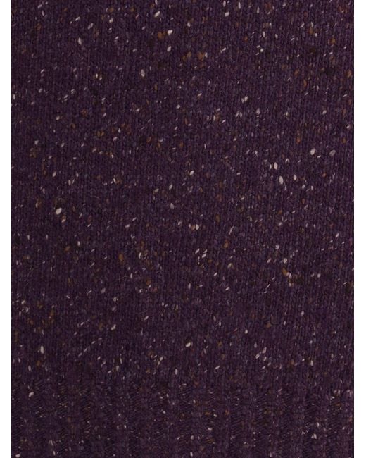 Brunello Cucinelli Purple Cashmere Crewneck Sweater for men