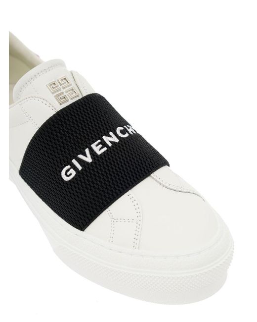 Givenchy 'city Sport' White And Pink Low-top Sneakers With Contrasting Branded Band In Leather Woman