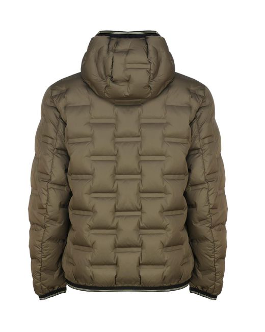 Blauer Green Nylon Down Jacket With Rectangle Quilting
