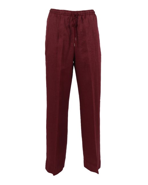 BRIGLIA Red Trousers Linen