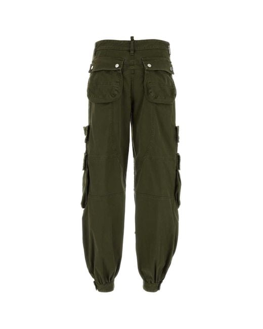 DSquared² Green Army Stretch Cotton Cargo Pant