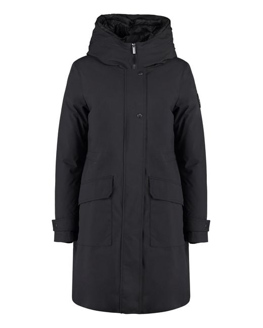 Woolrich Black Military Technical Fabric Parka With Internal Removable Down Jacket