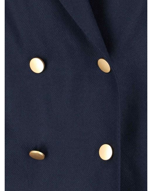 Tagliatore Blue Tailored Double-Breasted Jacket With Buttons