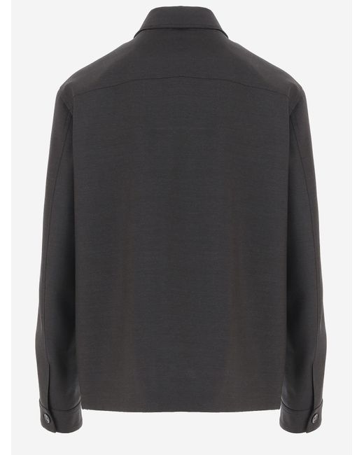 Gucci Black Wool Jacket With Four Pockets for men