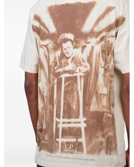 C P Company Natural T-Shirt Cotton T-Shirts for men