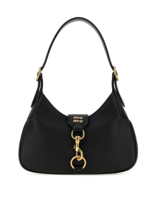 MiuMiu ♦ Leather shoulder bag Miu Miu Leather Shoulder Bag | Black | FARFETCH
