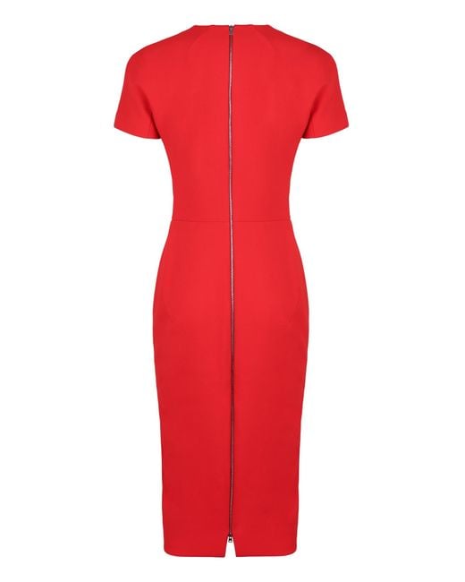 Victoria Beckham Red Sheath Dress