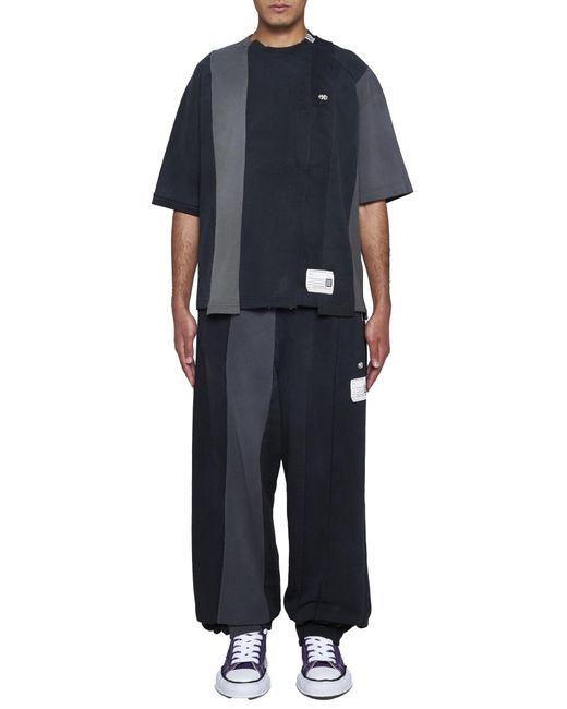 Maison Mihara Yasuhiro Blue Vertical Switching Cotton Trousers for men
