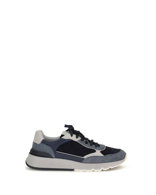 Brunello Cucinelli Gray Leather Sneakers Trainers for men