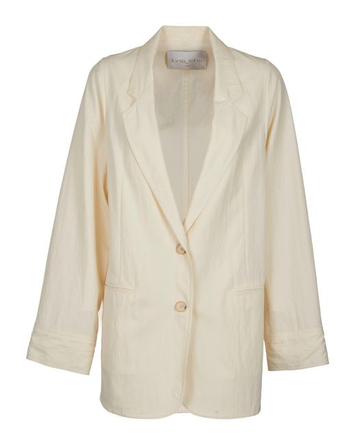 Forte Forte White Two-Buttoned Oversized Blazer