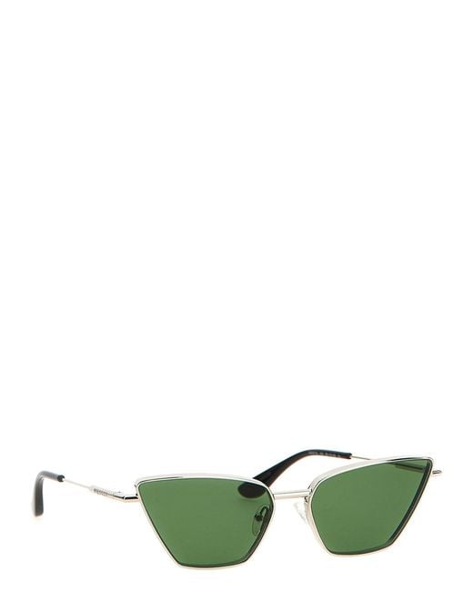 McQueen Green Cat-Eye Sunglasses Acetate