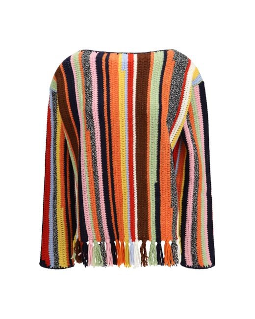 Prada Orange Wool And Cashmere Sweater Wool; Kashmir/Capra Hircus for men