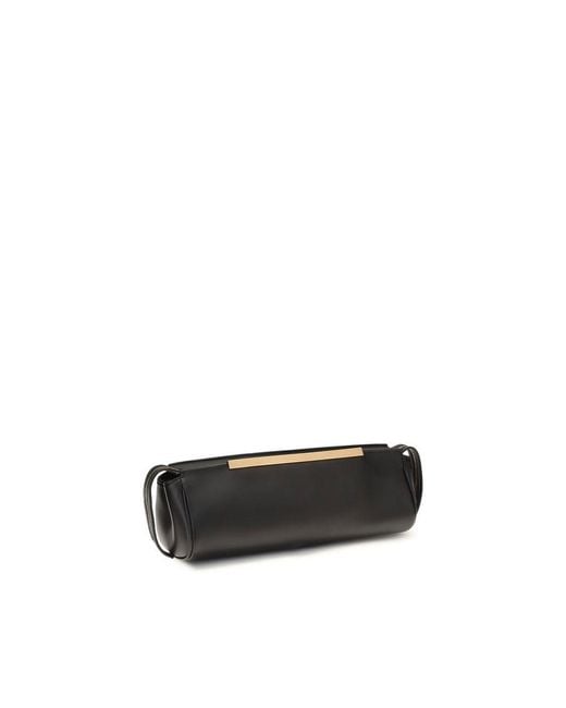 Khaite Black Calf Leather Bos Taurus Clutch Bag