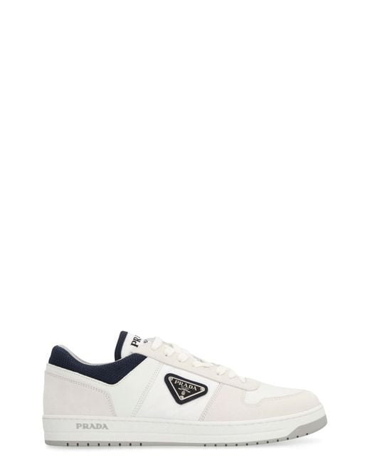 Prada White Downtown Re-Nylon Low-Top Sneakers for men