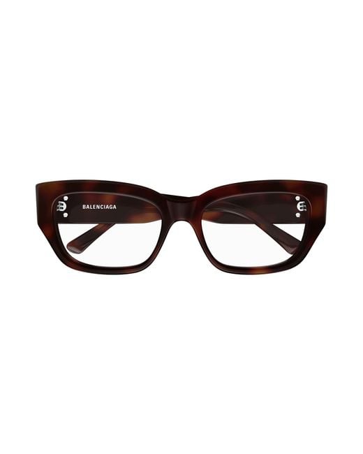 Balenciaga Brown Rectangle Frame Glasses