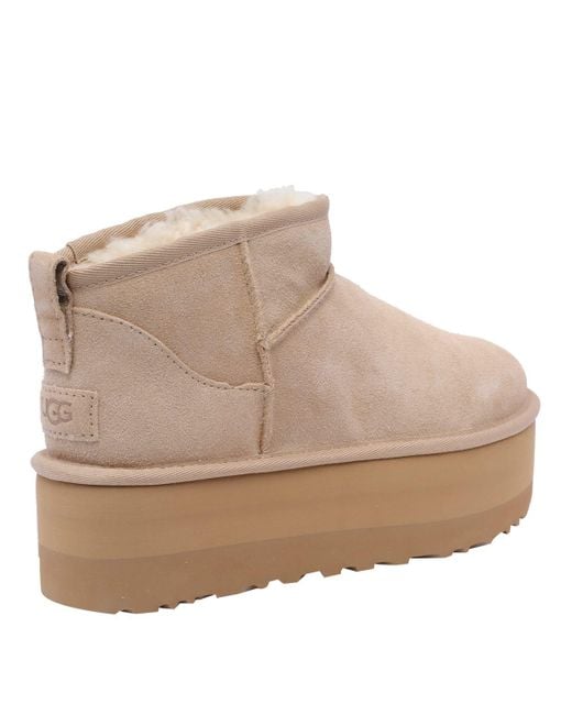Ugg Brown Mini Classic Ultra Platform Booties