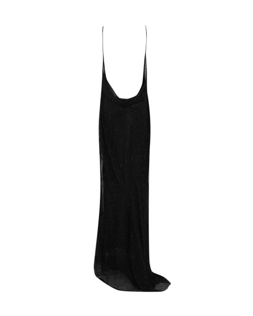Philosophy Di Lorenzo Serafini Black Long Tulle Dress With Rhinestones