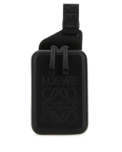 Loewe Black Leather Molded Crossbody Bag for men