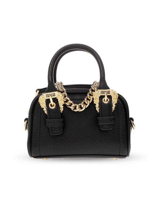 Versace Black Baroque Buckle Chain Link Mini Bag