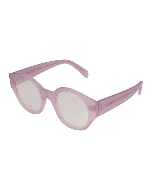 Céline Pink Round Lens Logo Glasses